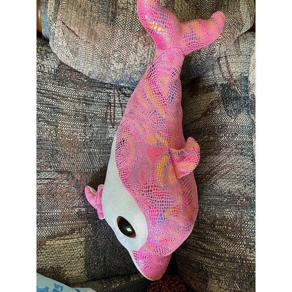 Ty jumbo pink dolphin beanie babie sparkles - Picture 1 of 5